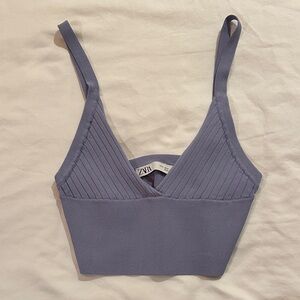 Zara Women's Lavender Ribbed Top